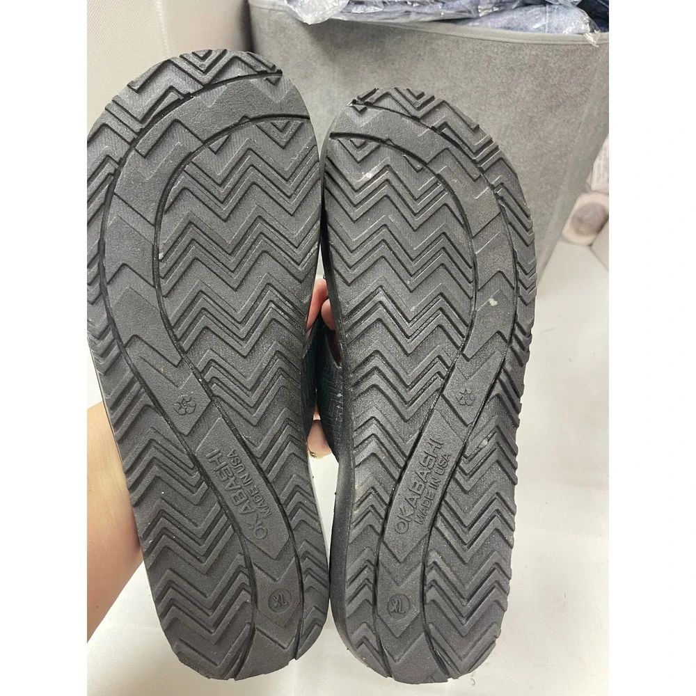 Okabashi Surf Mens Flip Flops Black Waterproof Sandals Size XL Made in USA
